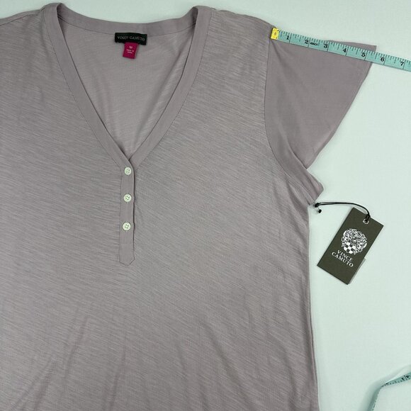 Vince Camuto Women's NWT Lilac Monet Lily Mystic Blooms Flutter Sleeve Top M/C38 - Picture 13 of 14